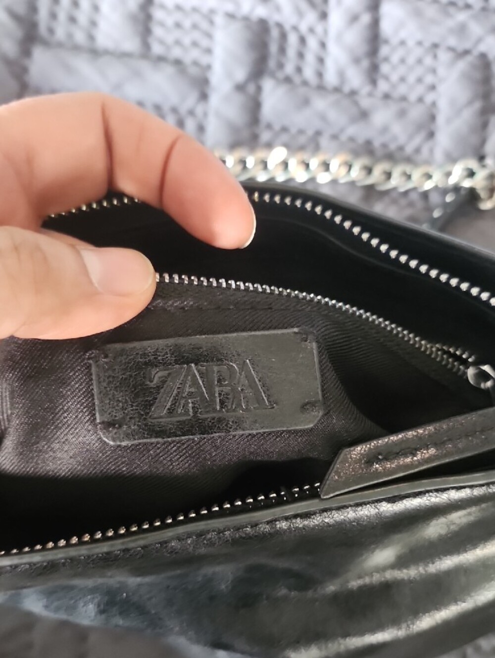 Zara Black Studded Chain-Handle Shoulder Bag - Picture 9 of 12